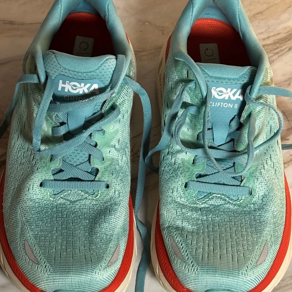 Hoka Clifton 8 Women’s Running Shoes Aqua Blue Size 7.5 - Picture 5 of 9